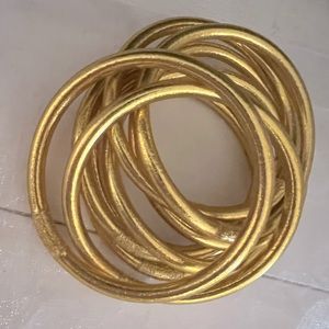 New Authentic Buddha Bangles Bracelets Set of 9 in Gold